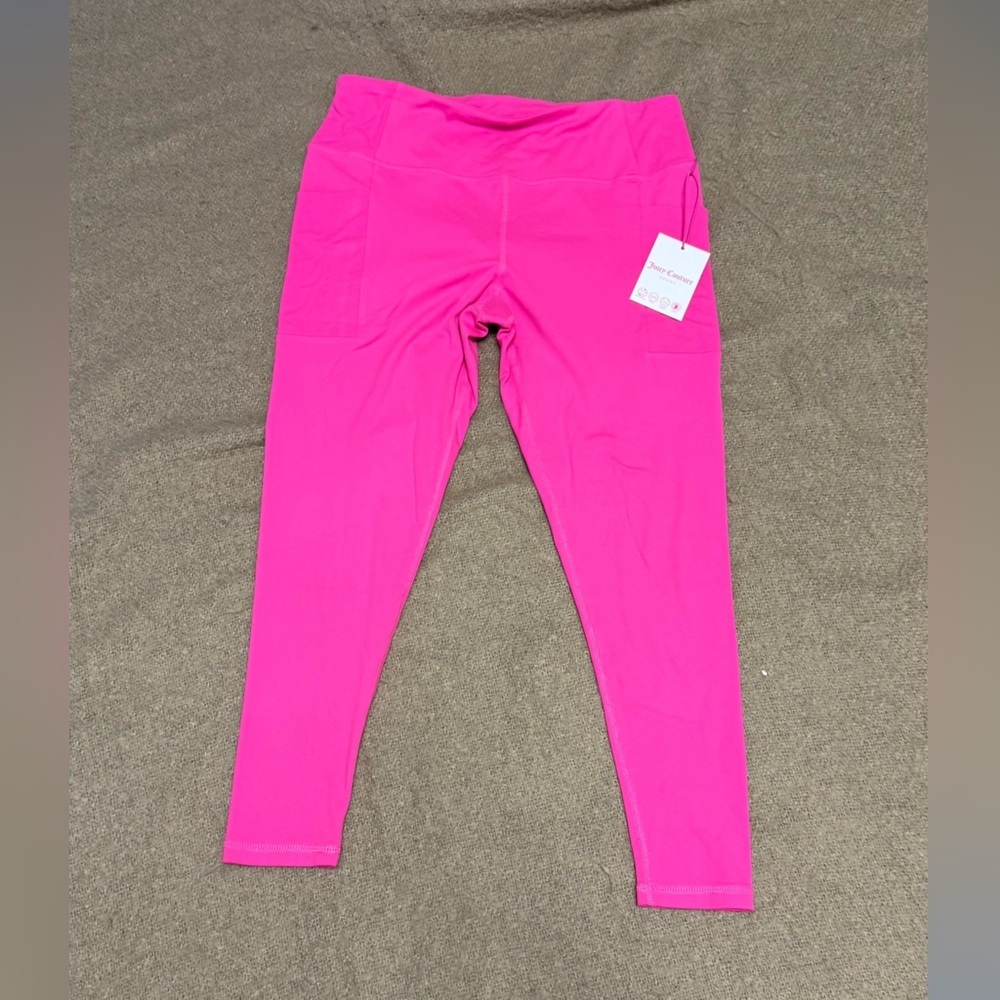 Juicy Couture Sport Pink Leggings with Rhinestone Logo & Pockets - Size L (NWT) - Picture 5 of 13
